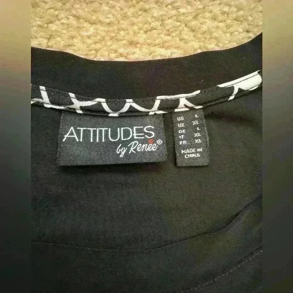 Attitudes by Renee Como Jersey SET OF TWO Solid and Printed Tanks Size L Floral - Picture 2 of 13